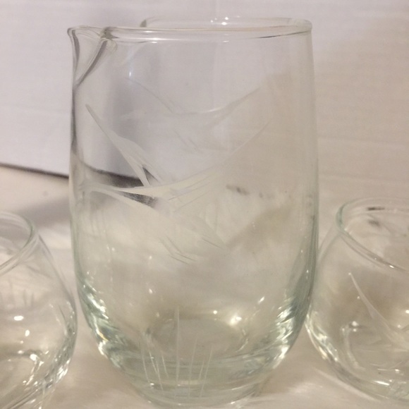 Libbey barware Set with etched geese​ - Picture 2 of 3